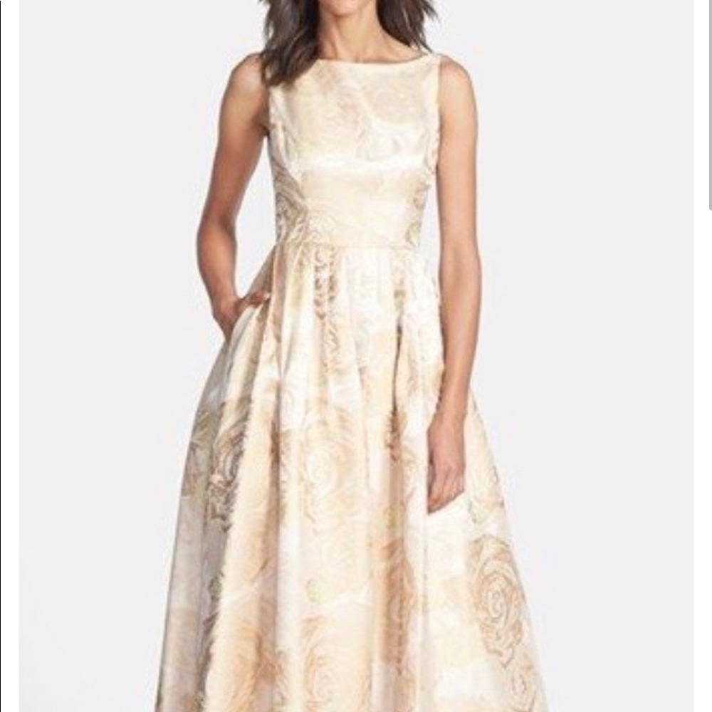 Adrianna Papell floral jacquard ball gown